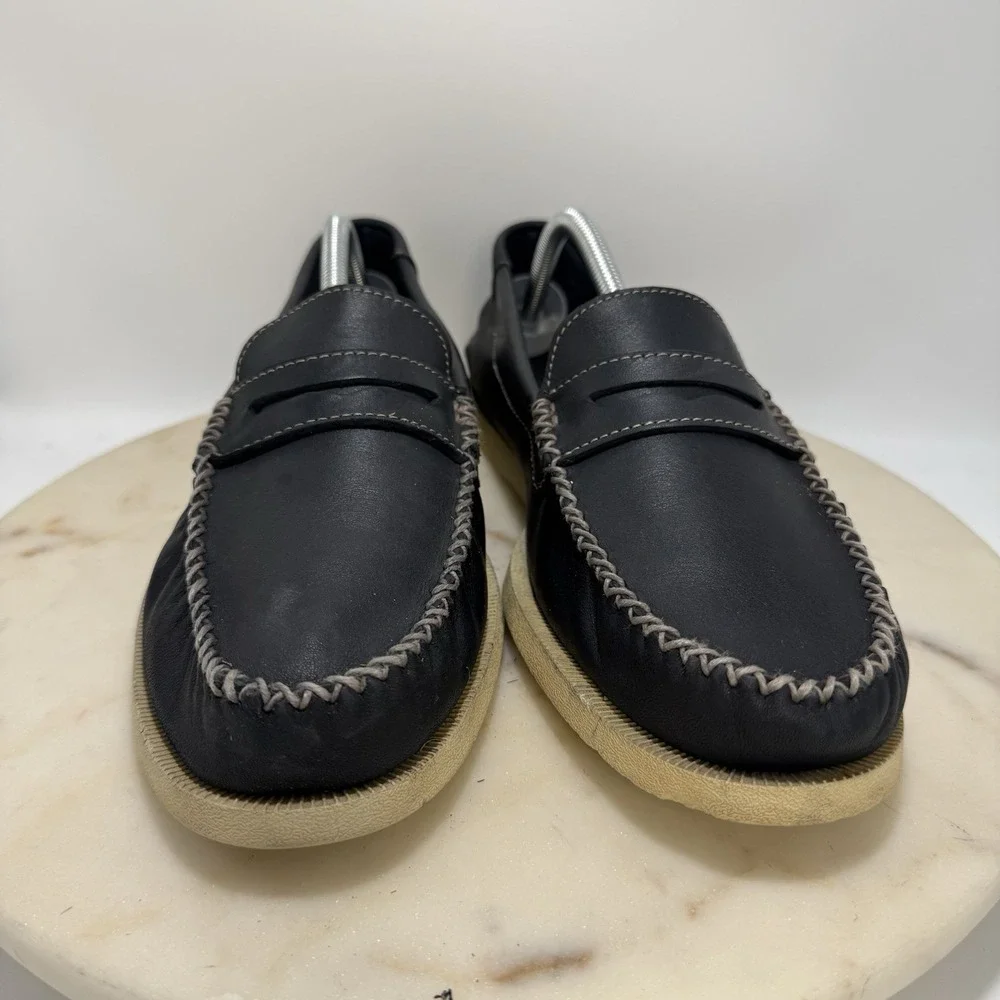 Sperry Men's Authentic Original Plushwave Penny Boat Shoe, Navy/WHT, 10.5 M US